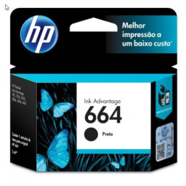CARTUCHO DE TINTA HP 664 - F6V29AB PRETO 2ml ORIGINAL