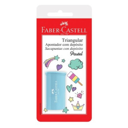 APONTADOR C/DEPOSITO TRIANGULAR PASTEL BLS C/1 SM/125TZF FABER-CASTELL