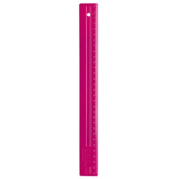 REGUA PLASTICA 30CM DELLO ROSA/PINK