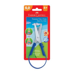 TESOURA ESCOLAR 12CM VAI E VEM AZUL FABER-CASTELL