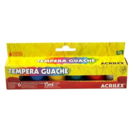 TINTA GUACHE 15ML C/6 CORES 2020 ACRILEX