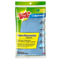 PANO MULTIUSO AZUL 58X33CM C/5 UN SCOTCH-BRITE 3M