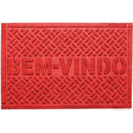 TAPETE CAPACHO BEM VINDO 40X60CM VERMELHO KAPAZI