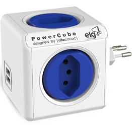 MULTIPLICADOR DE TOMADAS POWERCUBE 4 TOMADAS 10A 2 USB PWC-R4U ELG