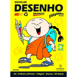 BLOCO DESENHO FILIPAPER BRANCO A-4 140g C/20FLS 1396