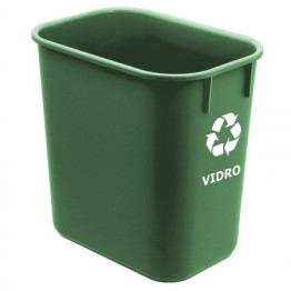 CESTO P/ LIXO 12L PLASTICO SELETIVO VERDE - VIDRO 572.3 ACRIMET