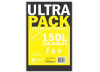 SACO PARA LIXO 150L PRETO 8MC C/100 ULTRA PACK