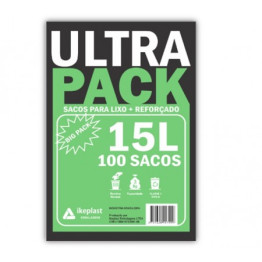 SACO PARA LIXO 15L PRETO 5MC C/100 ULTRA PACK