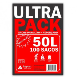 SACO PARA LIXO 50L PRETO 5MC C/100 ULTRA PACK