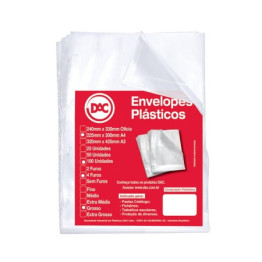 SACO PLASTICO A4 GROSSO C/4 FUROS 15 MICRAS C/100 REF 5076 DAC