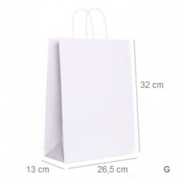 SACOLA DE PAPEL G BRANCO 32x26x13CM UN CROMUS