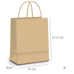 SACOLA DE PAPEL P KRAFT PARDO 21x15x8CM UN CROMUS