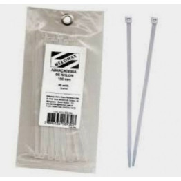 ABRACADEIRA NYLON BRANCA 200MM C/30 HELOMAX 18935