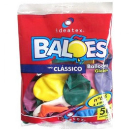 BALAO LISO SORTIDO Nº 6,5 C/50UN IDEATEX
