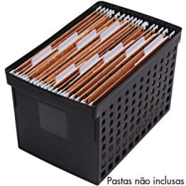 CAIXA ARQUIVO P/ PASTA SUSPENSA PRETA LARGO ALTO 70122 ORDENE