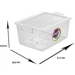 CAIXA ORGANIZADORA PLASTICA 15L LARGO ALTA CRISTAL OR80500 ORDENE