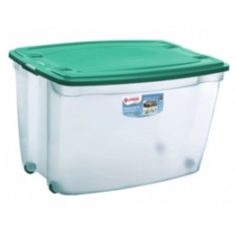 CAIXA ORGANIZADORA PLASTICA 78L GRANDE ALTA CRISTAL C/RODIZIO 2012 JAGUAR