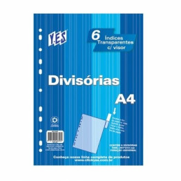 DIVISORIA FICHARIO A4 C/6 PROJECOES CRISTAL 6INTBA YES