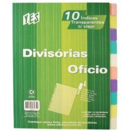 DIVISORIA FICHARIO OFICIO C/10 PROJECOES CRISTAL 10INTB YES