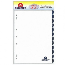 DIVISORIA FICHARIO OFICIO C/12 PROJECOES A/Z 621 ACRIMET