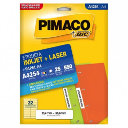 ETIQUETA LASER/JET A4 254 25,4x99,0 PIMACO CX C/25F