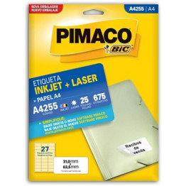 ETIQUETA LASER/JET A4 255 31,0x63,5 PIMACO CX C/25F
