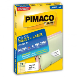 ETIQUETA LASER/JET A4 360 38,1x63,5 PIMACO CX C/100F
