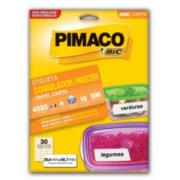 ETIQUETA LASER/JET CARTA 4080 25,4x66,7 PARA CONGELADOR E FREEZER PIMACO CX C/10 FLS