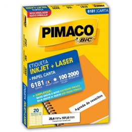 ETIQUETA LASER/JET CARTA 6181 25,4x101,6 PIMACO CX C/100F