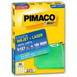 ETIQUETA LASER/JET CARTA 6187 12,7x44,45 PIMACO CX C/100F