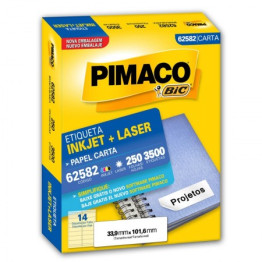 ETIQUETA LASER/JET CARTA 62582 33,9x101,6 PIMACO CX C/250F