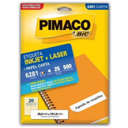 ETIQUETA LASER/JET CARTA 6281 25,4x101,6 PIMACO CX C/25F