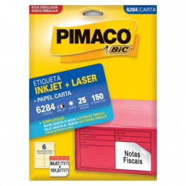 ETIQUETA LASER/JET CARTA 6284 84,67x101,6 PIMACO CX C/25F