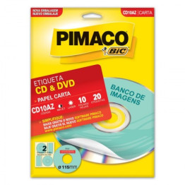 ETIQUETA LASER/JET CARTA CD10AZ Ø115 AZUL PIMACO CX C/10F