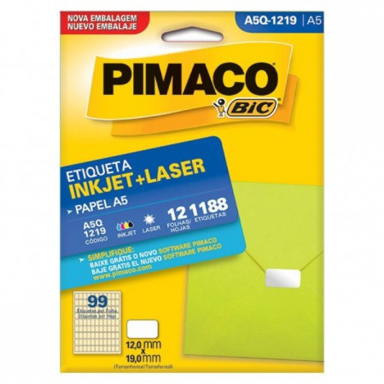 ETIQUETA MULTIUSO A5 Q1219 12,0x19,0 PIMACO C/1188UN