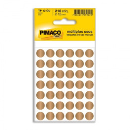 ETIQUETA REDONDA COLORIDA TP-12 OURO PIMACO C/210