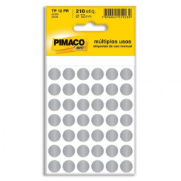 ETIQUETA REDONDA COLORIDA TP-12 PRATA PIMACO C/210