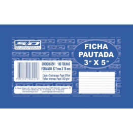 FICHA PAUTADA 3 X 5 C/100UN S.D