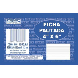 FICHA PAUTADA 4 X 6 C/100UN S.D