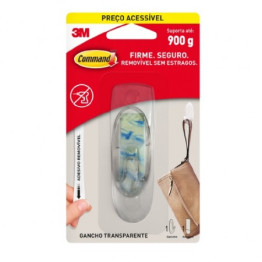 GANCHO COMMAND MEDIO BASICO TRANSPARENTE C/1 3M