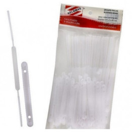 GRAMPO TRILHO PLASTICO 80MM BRANCO C/50JGS HELOMAX