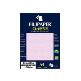 PAPEL ESPECIAL GRANITO PINK A4 180g 50FLS FILIPAPER 963