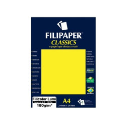 PAPEL ESPECIAL LUMI AMARELO A4 180g 15FLS FILICOLOR 0908