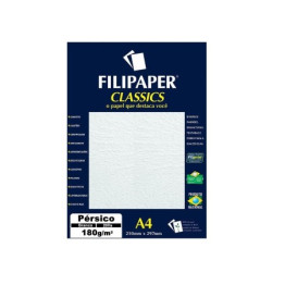 PAPEL ESPECIAL PERSICO BRANCO A4 180g 20FLS FILIPAPER