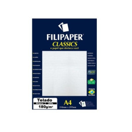PAPEL ESPECIAL TELADO BRANCO A4 180G 20FLS FILIPAPER 1966