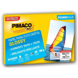 PAPEL FOTOGRAFICO 10X15CM 180G GLOSS PI-2080G C/20FLS PIMACO