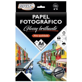 PAPEL FOTOGRAFICO A4 180G GLOSSY BRILHANTE C/20FLS BRW PP2018