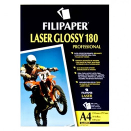 PAPEL GLOSSY LASER A4 180g 30FLS FILIPAPER 02511