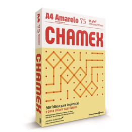 PAPEL SULFITE A4 75G 210 X 297 CHAMEX COLORS AMARELO 500FLS