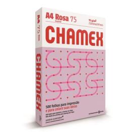 PAPEL SULFITE A4 75G 210 X 297 CHAMEX COLORS ROSA 500FLS